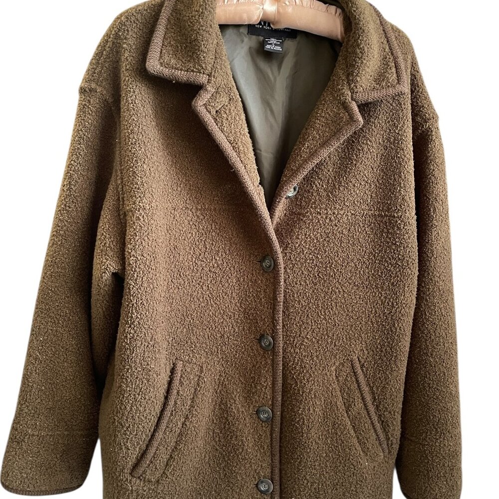 NY&Co Brown Faux-Fur Teddy Women`s‎  Lined Jacket L